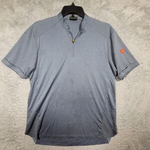 Mens Apparel Collection McDonald's Quarter Zip Short Sleeve Polo Shirt Blue L